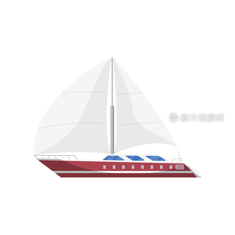 Sail frigate side view isolated icon